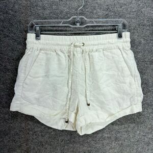 Love Tree Shorts Women M Medium White High Rise Chino Cuffed Drawstring Pockets